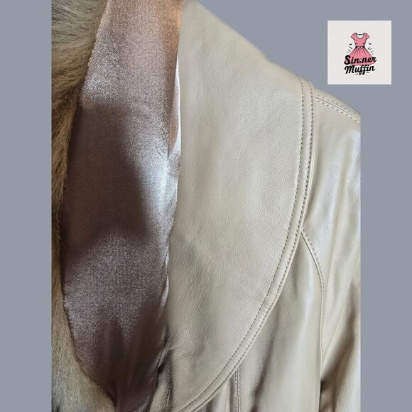 Terry Lewis Classic Luxuries Long 100% Leather and Faux Fur Trimmed Coat - Picture 8 of 16